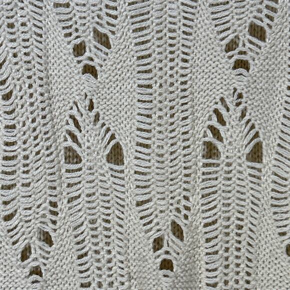 Sweater Project Vintage Large Beige Open Knit Sleeveless Long USA - Picture 4 of 8